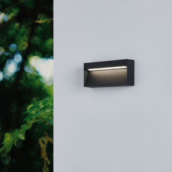 Applique da esterno rettangolare nera led cct ip65