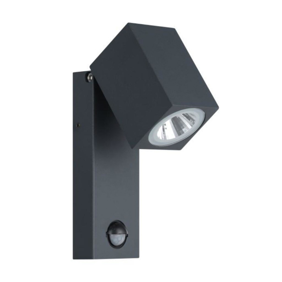 Applique da esterno orientabile ip44 led 3000k sensore di movimento antracite