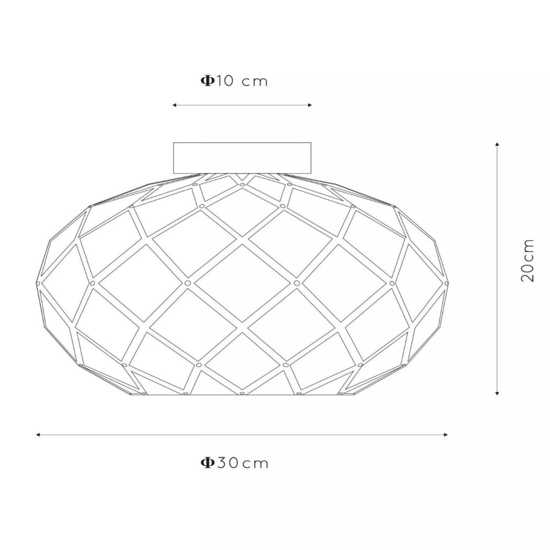 Plafoniera da soffitto cesto intreccio metallo oro