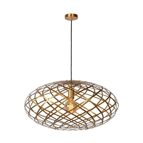 Lampadario intreccio oro in metallo per sala da pranzo