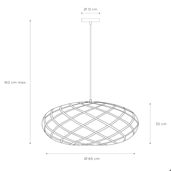 Lampadario tondo intreccio metallo nero per soggiorno