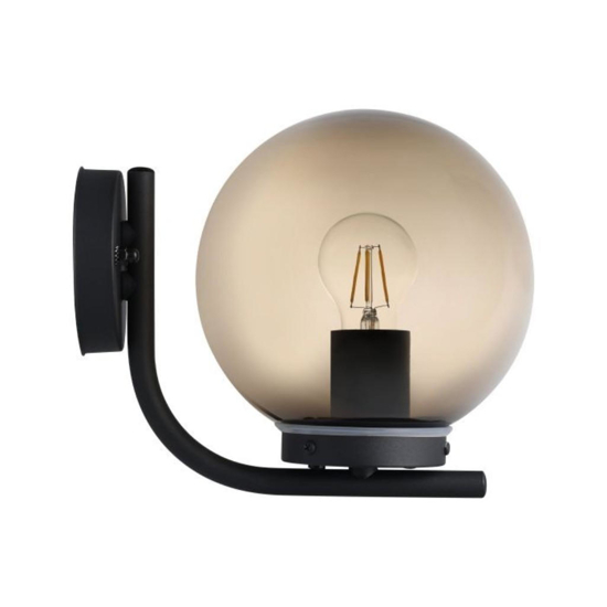 Applique da esterno sfera vetro nero ip44