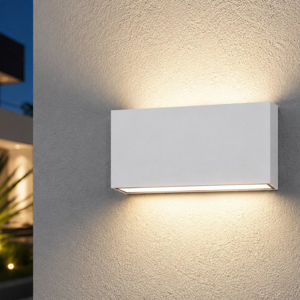 Top light madrid applique rettangolare per esterno bianca led 10w cct ip65
