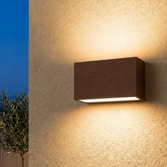 Top light madrid applique corten per esterni led 10w cct