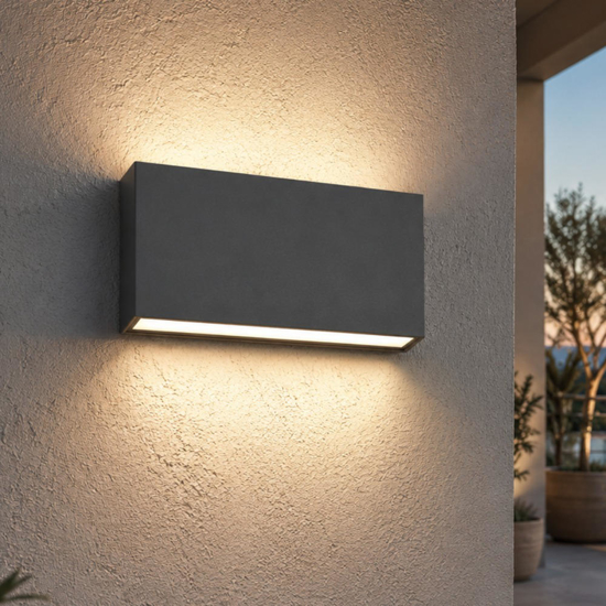 Applique da esterno top light madrid antracite led 10w cct ip65
