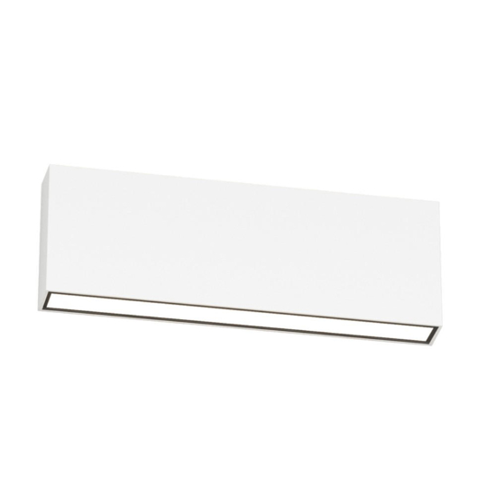 Top light madrida applique rettangolare per esterni bianca led 20w cct ip65