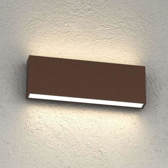 Top light madrid applique da esterno moderna corten led 20w cct biemissione