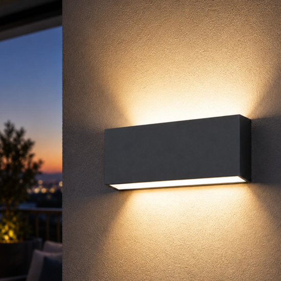 Top light madrid applique da esterno antracite led 20w cct ip65