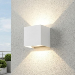 Top light perth applique cubo da esterno bianco led 10w cct 3000k 4000k ip65