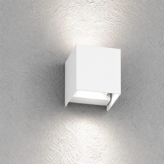 Top light perth applique cubo da esterno bianco led 10w cct 3000k 4000k ip65