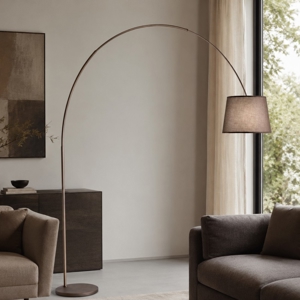 Piantana ad arco lampada marrone arche perenz illuminazione