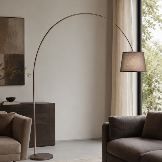 Piantana ad arco lampada marrone arche perenz illuminazione