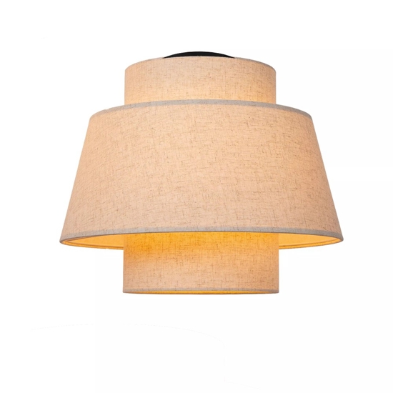 Plafoniera paralume di tessuto beige 