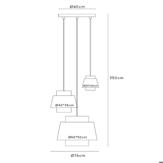 Lampadario con sospensioni di tessuto a grappolo beige