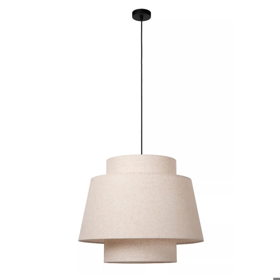 Lampadario paralume a sospensione di tessuto beige