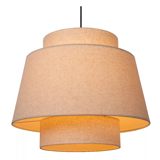 Lampadario paralume a sospensione di tessuto beige