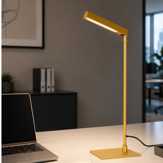 Lampada da scrivania giallo ocra design moderna