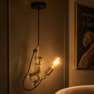 Lampada a sospensione scimmia oro pendente scimpenze