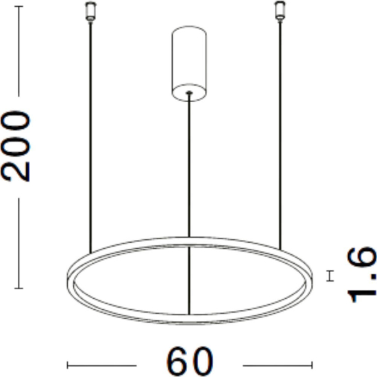 Lampadario cerchio bianco 60cm led sottile