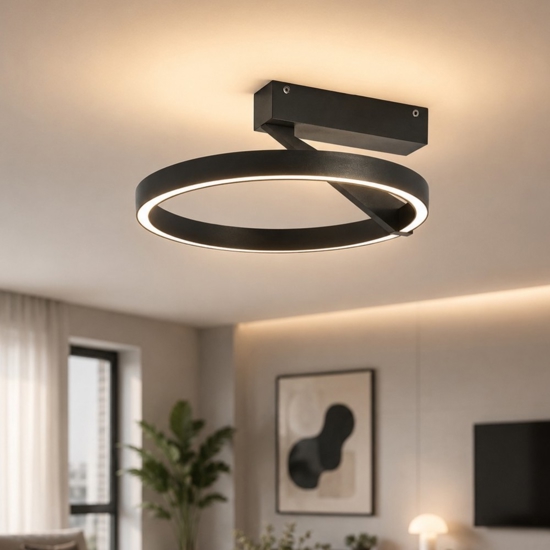 Vivida meridiana nero plafoniera led 33w 3000k 4000k moderna