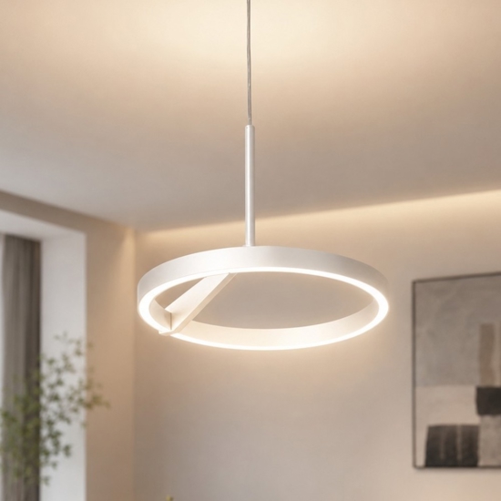 Lampadario moderno bianco vivida meridiana led 17w 3000k 4000k