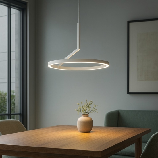 Lampadario moderno bianco vivida meridiana led 17w 3000k 4000k