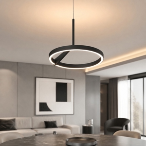 Vivida meridiana nero lampadario led 17w 3000k 4000k moderno