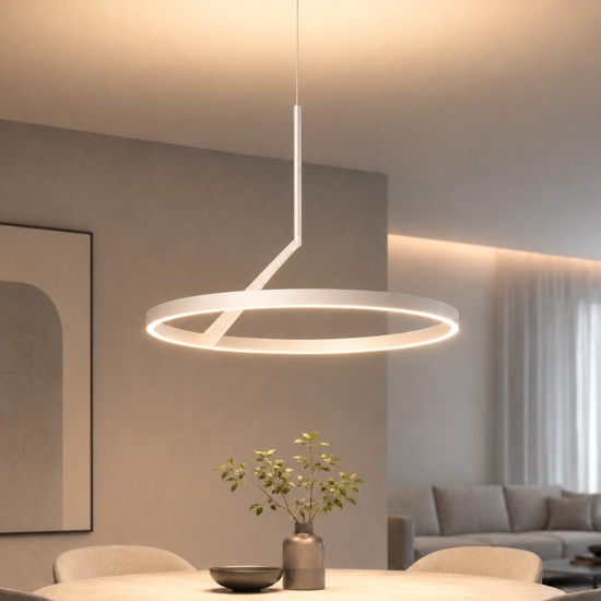Lampadario moderno bianco led 44w 3000k 4000k vivida meridiana