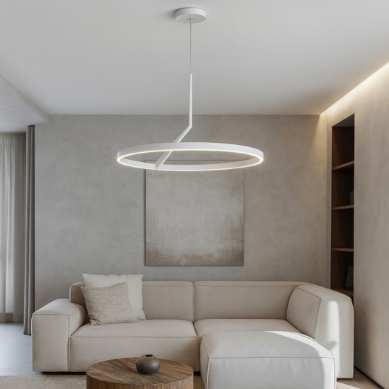 Lampadario moderno bianco led 44w 3000k 4000k vivida meridiana