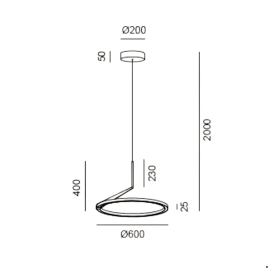 Vivida meridiana lampadario moderno led 44w 3000k 4000k bronzo