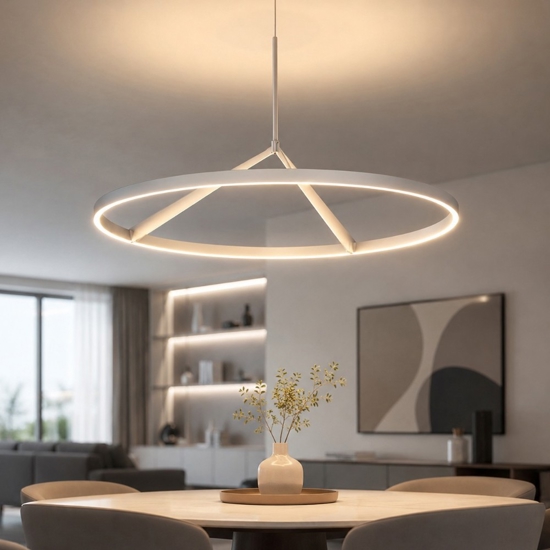 Lampadario moderno bianco led 51w 3000k 4000k vivida meridiana