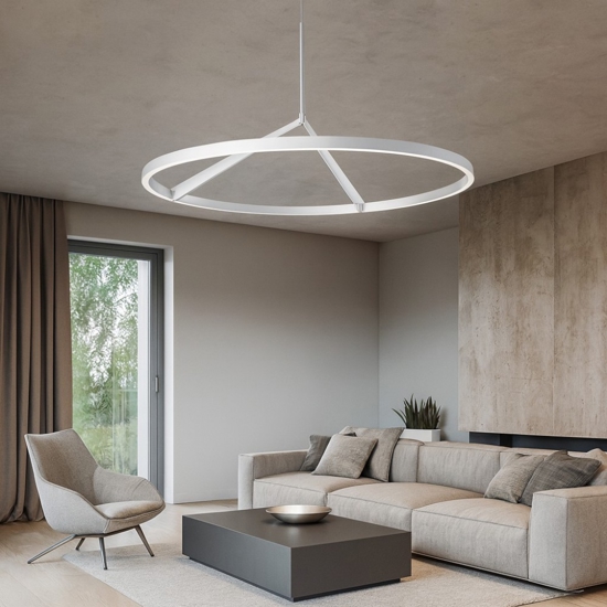 Lampadario moderno bianco led 51w 3000k 4000k vivida meridiana