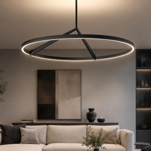 Lampadario nero moderno led 51w 3000k 4000k vivida meridiana
