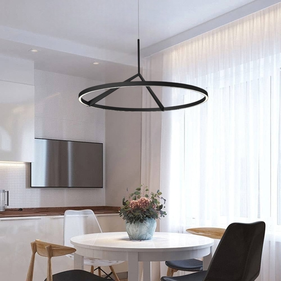 Lampadario nero moderno led 51w 3000k 4000k vivida meridiana