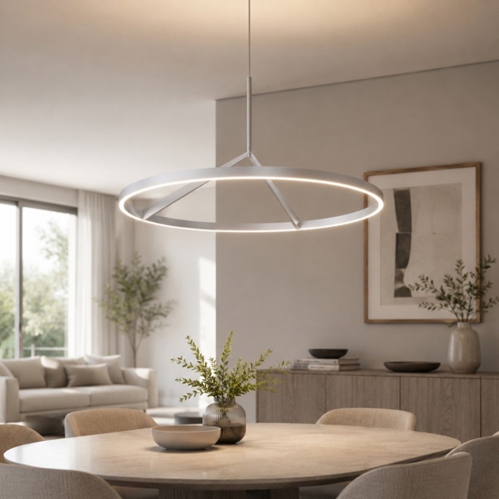 Lampadario titanio led 51w 3000k 4000k moderno vivida meridiana