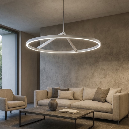 Lampadario titanio led 51w 3000k 4000k moderno vivida meridiana