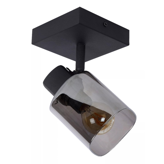 Faretto da soffitto nero con vetro fume