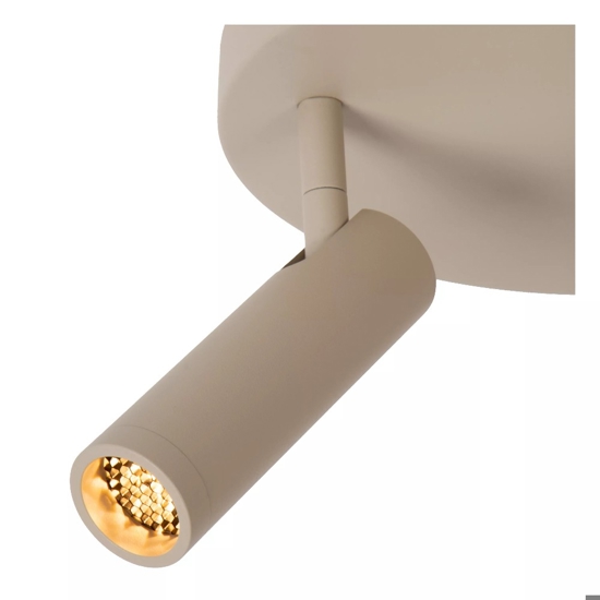 Plafoniera da soffitto tortora con 3 faretti orientabile
