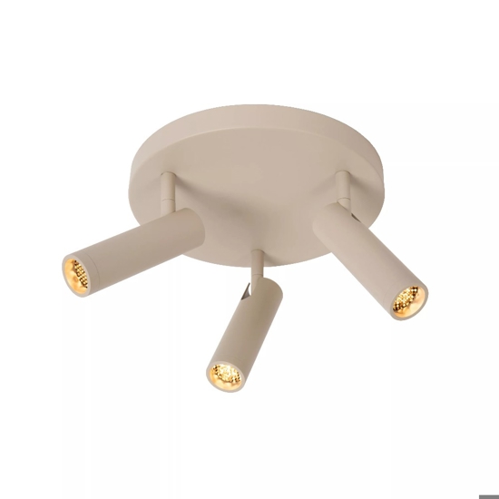 Plafoniera da soffitto tortora con 3 faretti orientabile