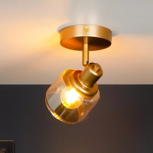 Faretto lampada da soffitto oro con vetroambra orientabile
