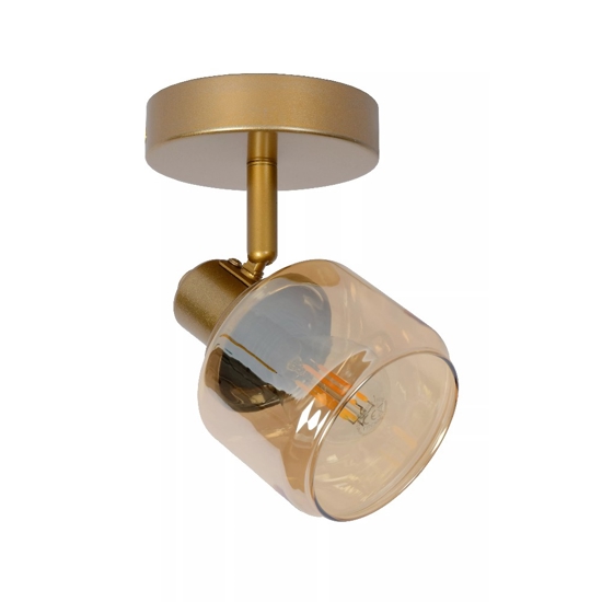 Faretto lampada da soffitto oro con vetroambra orientabile