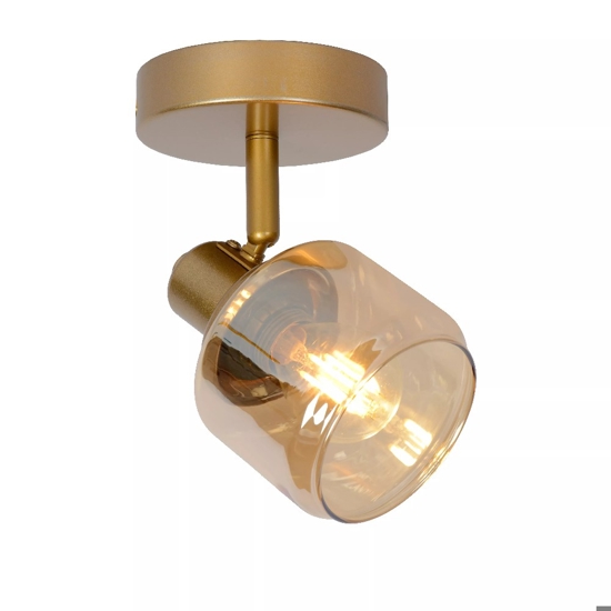 Faretto lampada da soffitto oro con vetroambra orientabile