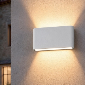 Top light applique da esterno lima bianca rettangolare led 10w cct 3000k 4000k