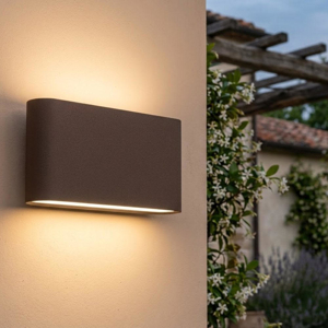Top light lima applique per esterni moderna corten led 10w cct
