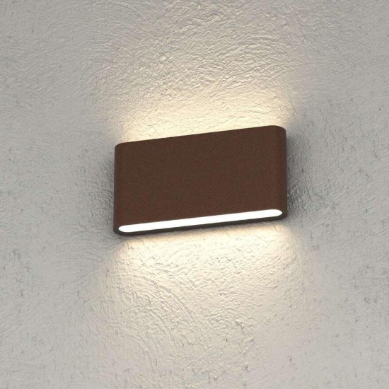 Top light lima applique per esterni moderna corten led 10w cct 3000k 4000k