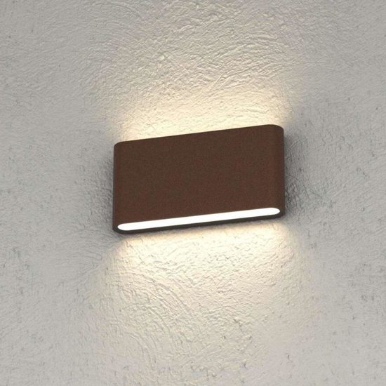 Top light lima applique per esterni moderna corten led 10w cct