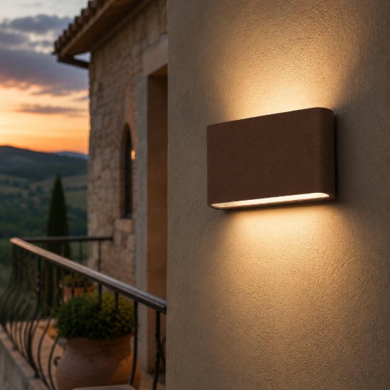 Top light lima applique per esterni moderna corten led 10w cct 3000k 4000k