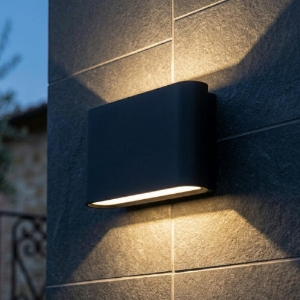 Top light lima applique per esterno antracite led 10w cct 3000k 4000k