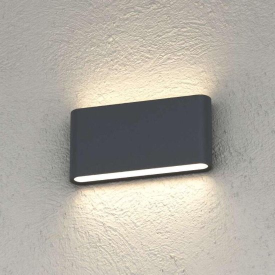 Top light lima applique per esterno antracite led 10w cct 3000k 4000k