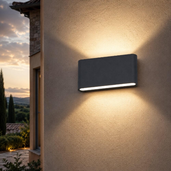 Top light lima applique per esterno antracite led 10w cct 3000k 4000k